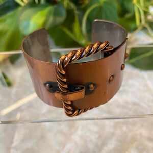 Vintage 60s Copper Buckle Cuff Bracelet
